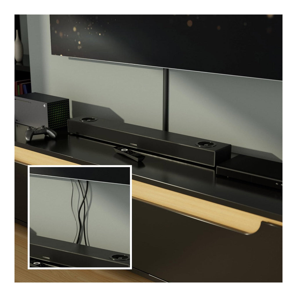 D-Line US/D23015B 6ft Self-Adhesive Half Round Mini Cable Raceway - Black