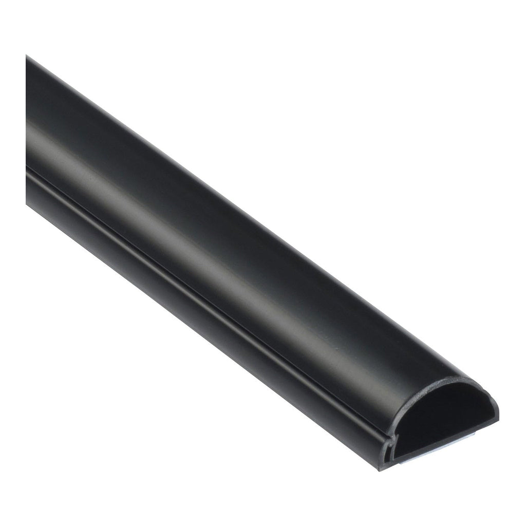 D-Line US/D23015B 6ft Self-Adhesive Half Round Mini Cable Raceway - Black