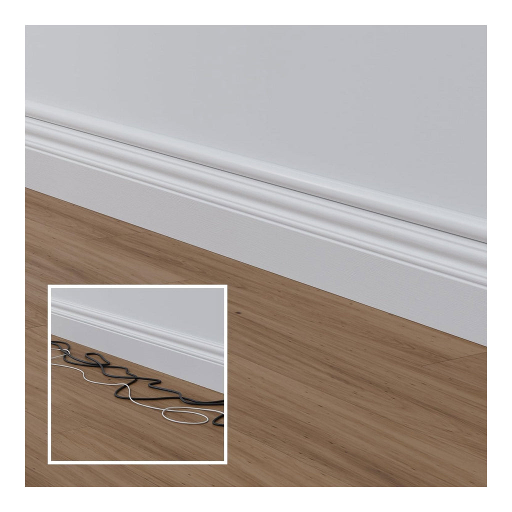 D-Line US/D23015W 6.56ft Half Round Mini Cable Raceway - White