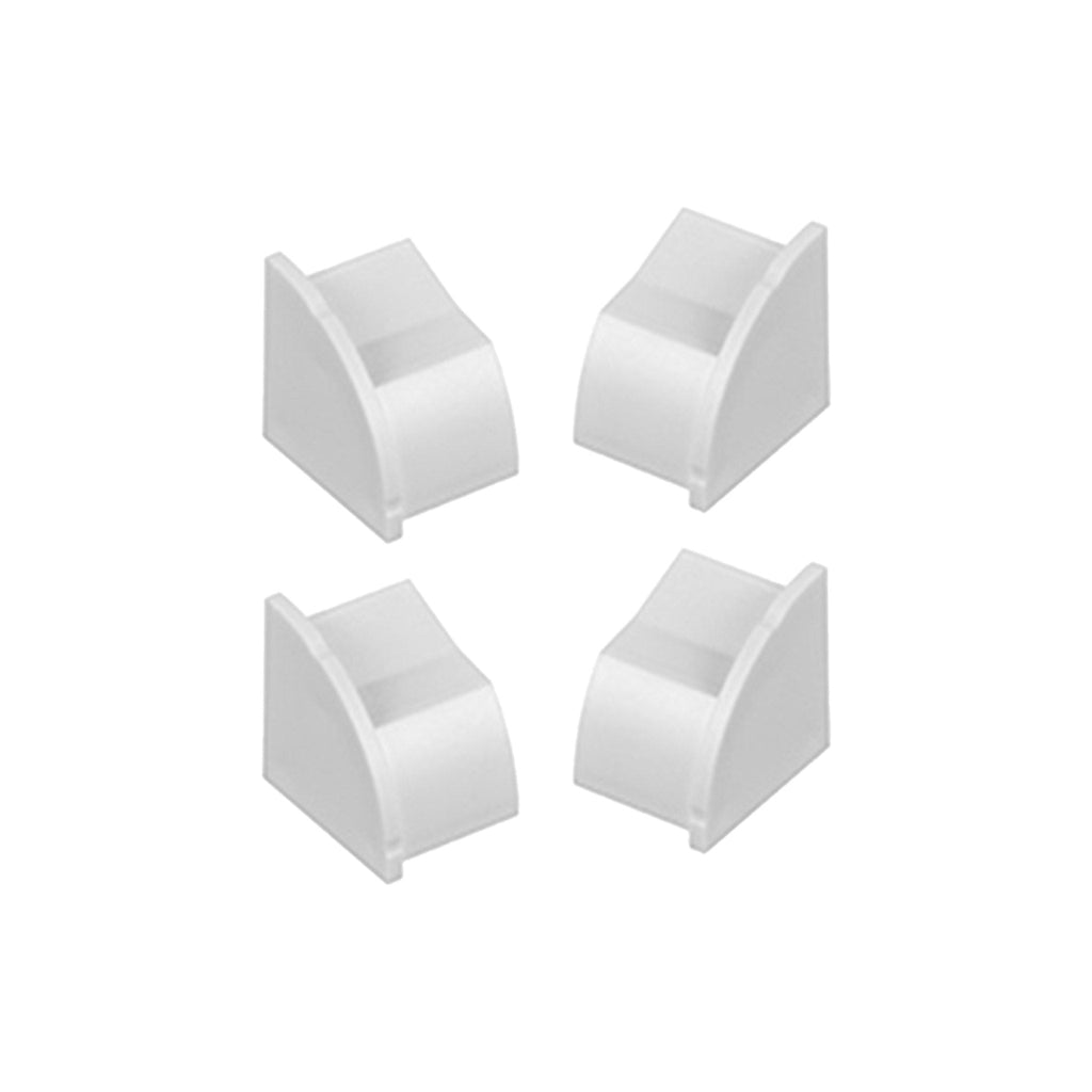D-Line US/EC22QSW-4PK 4-Pack 1/4 Round End Cap Cable Raceway Accessory - White