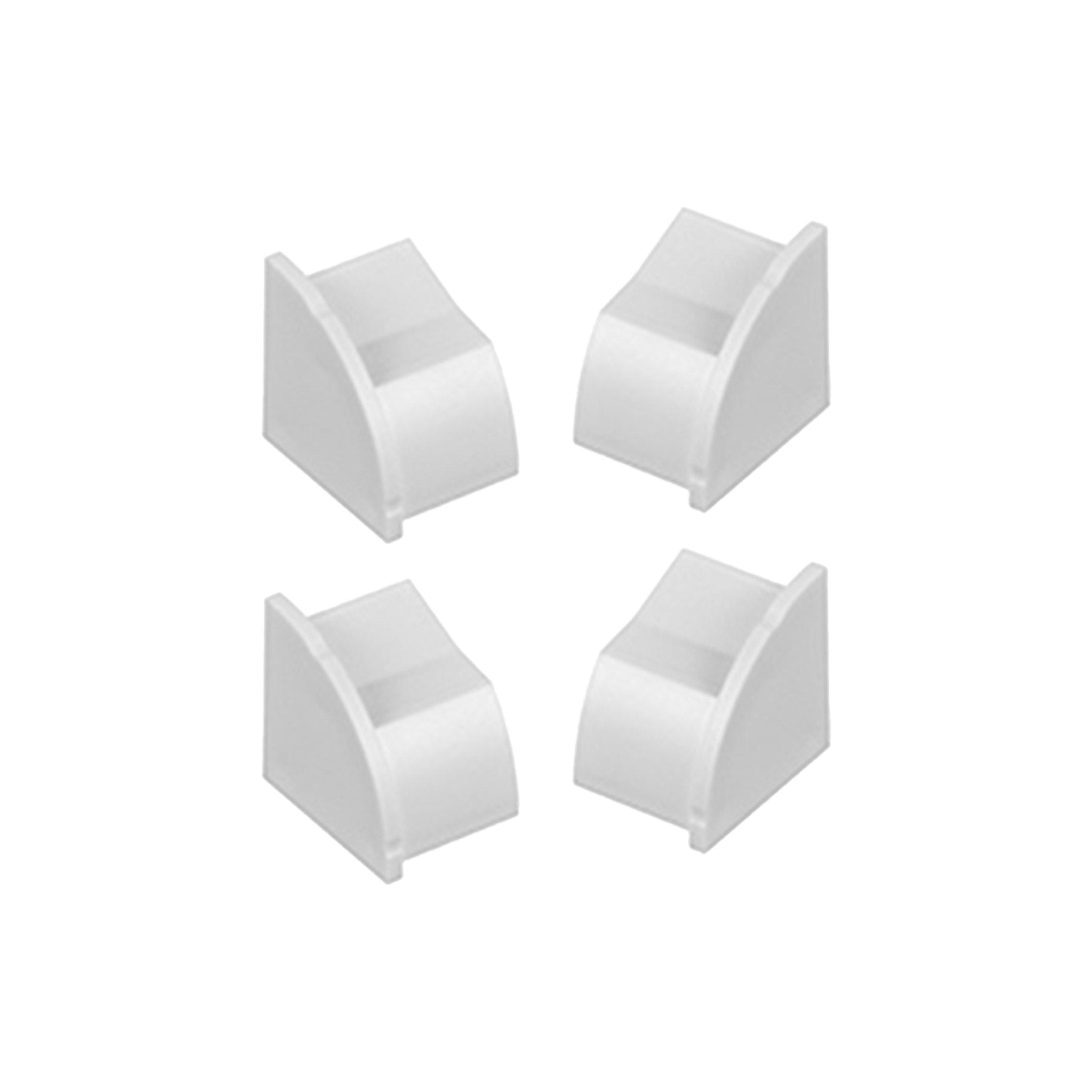 D-Line US/EC22QSW-4PK 4-Pack 1/4 Round End Cap Cable Raceway Accessory - White