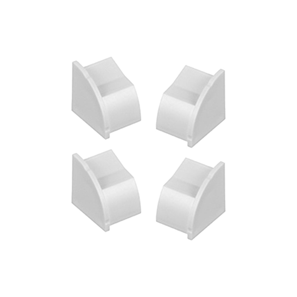 D-Line US/EC22QSW-4PK 4-Pack 1/4 Round End Cap Cable Raceway Accessory - White