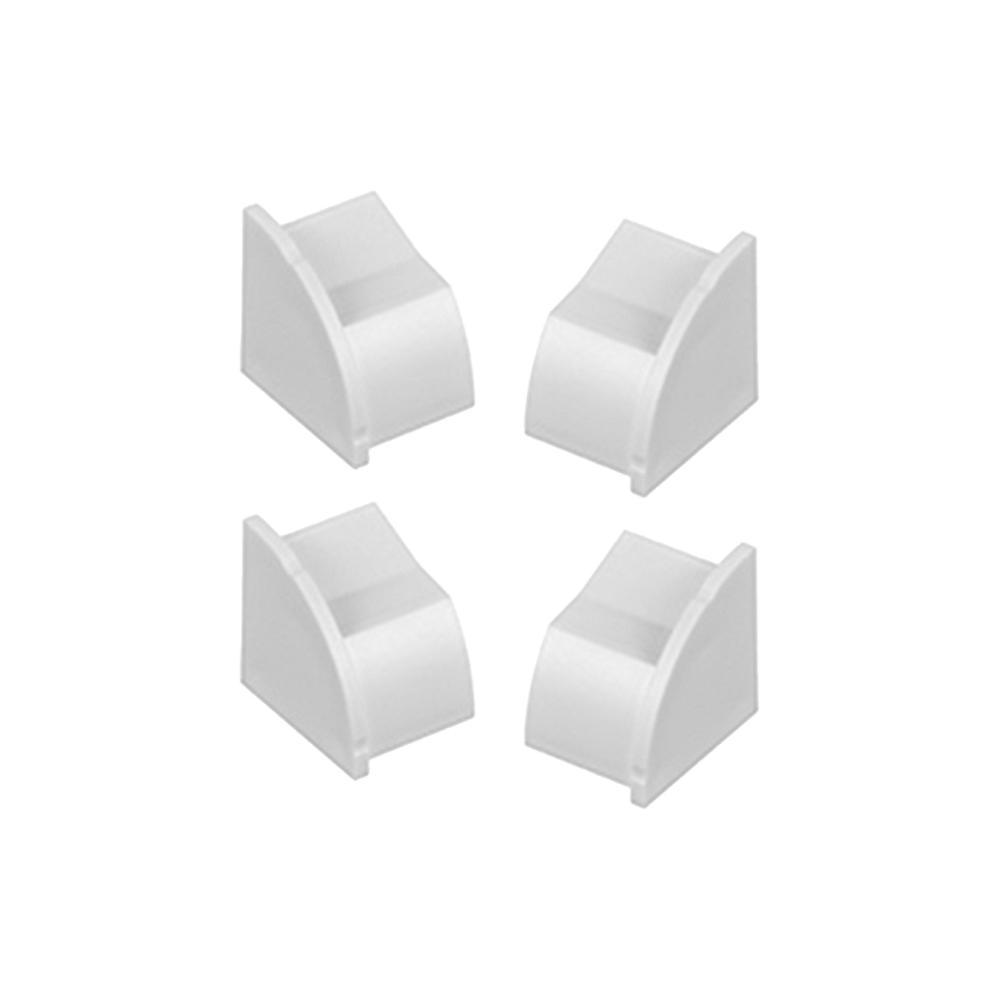 D-Line US/EC22QSW-4PK 4-Pack 1/4 Round End Cap Cable Raceway Accessory - White