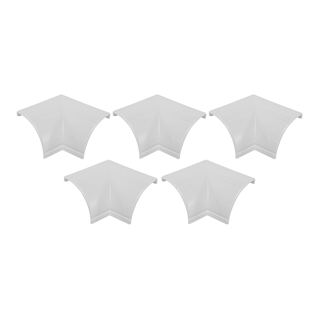 D-Line US/FLIB22QSW-5PK 5-Pack 1/4 Round Internal Bend Cable Raceway Accessory - White