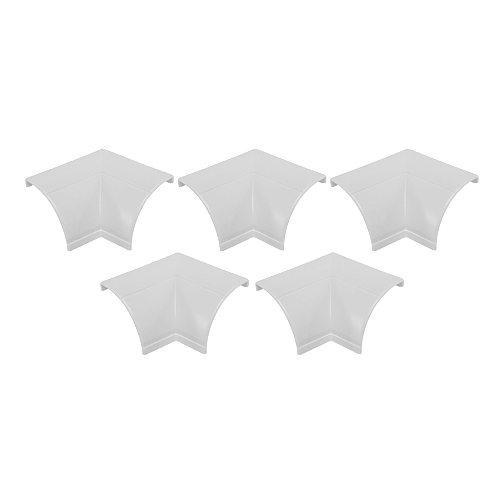D-Line US/FLIB22QSW-5PK 5-Pack 1/4 Round Internal Bend Cable Raceway Accessory - White