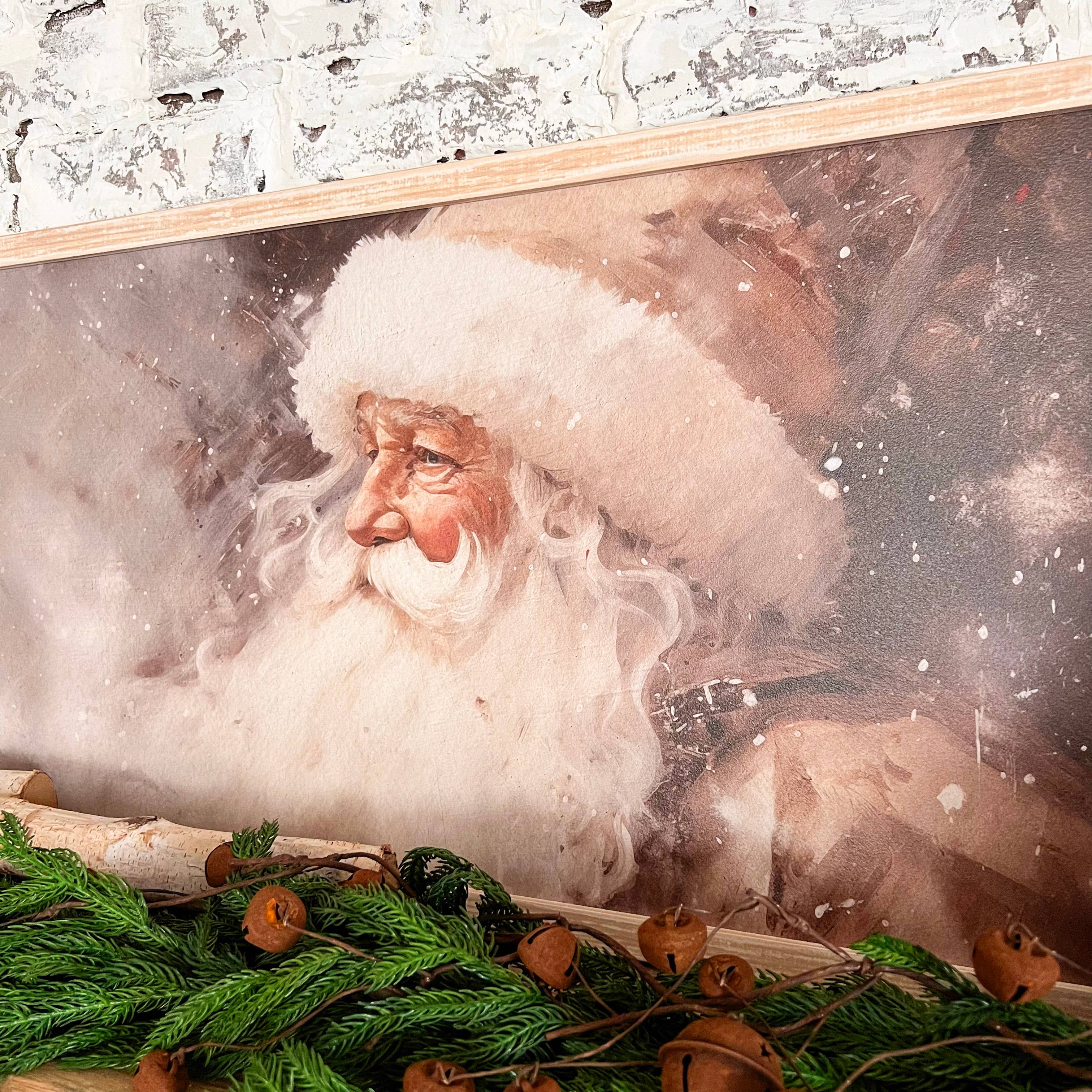 Vintage Neutral Santa Print