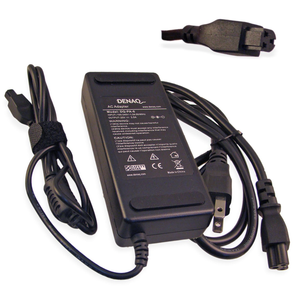 DENAQ DQ-PA-6-3PIN 20V 3.5A 7.4mm-5.0mm AC Adapter for DELL Inspiron, Latitude, Precision, Studio, Vostro & XPS Series Laptops