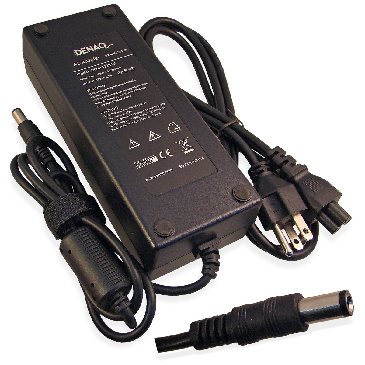 DENAQ DQ-PA3381U-6030 19V 6.3A 6.0mm-3.0mm AC Adapter for TOSHIBA Satellite Series Laptops