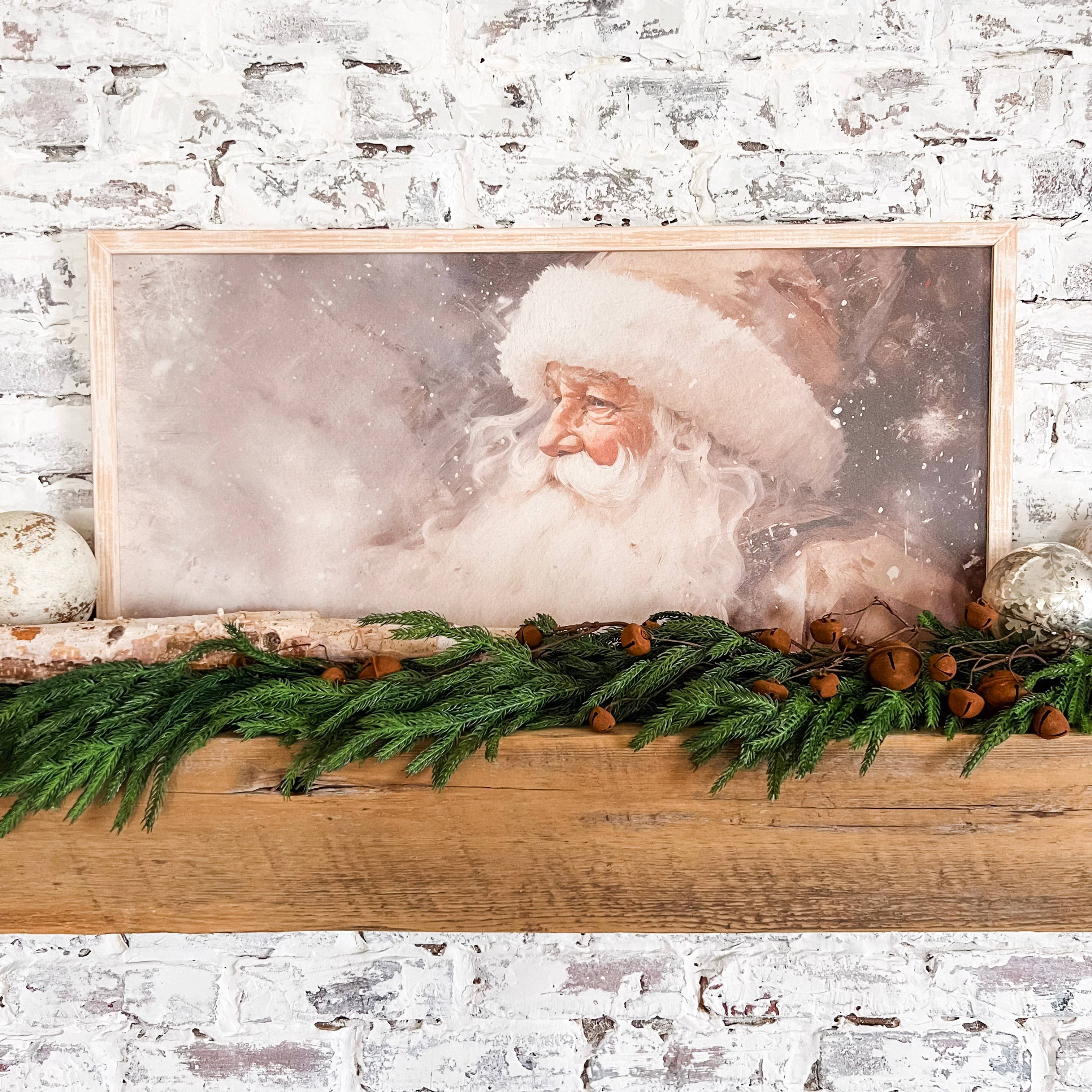 Vintage Neutral Santa Print
