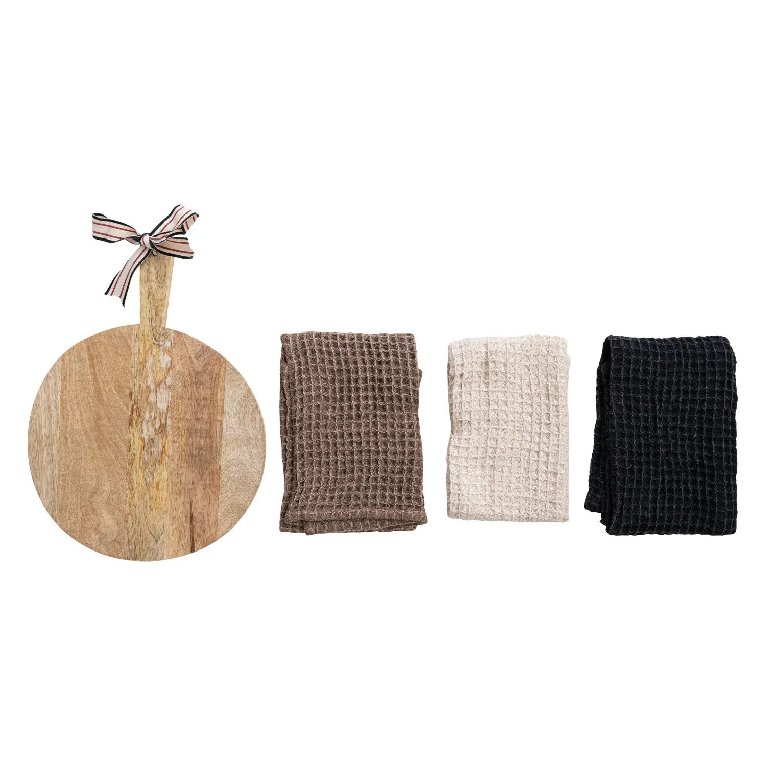 Waffle Weave Tea Towels with Serving Board