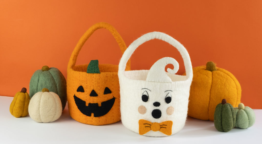 Felt Halloween Bucket Jack-o'-lantern