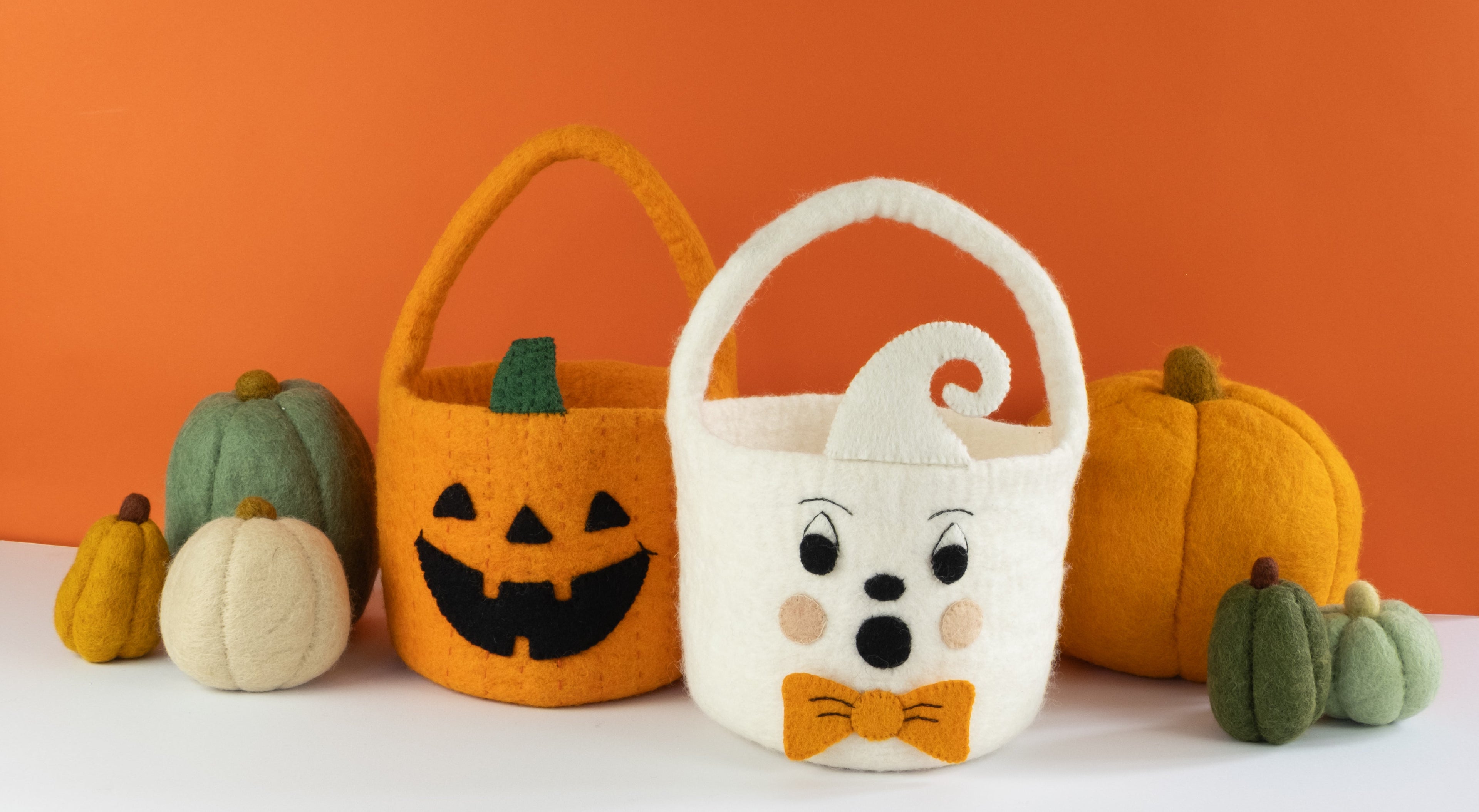 Felt Halloween Bucket Jack-o'-lantern