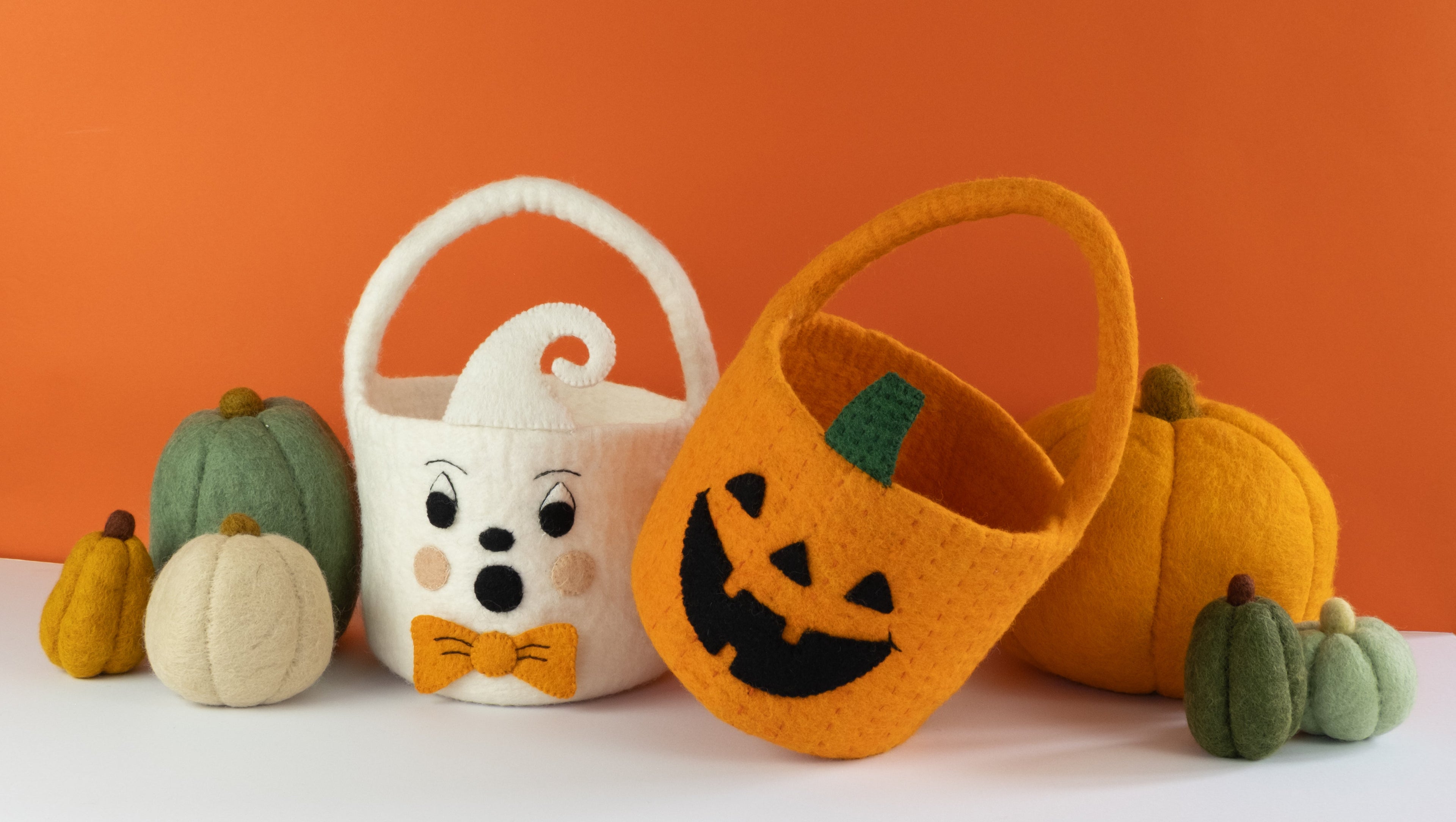 Felt Halloween Bucket Jack-o'-lantern
