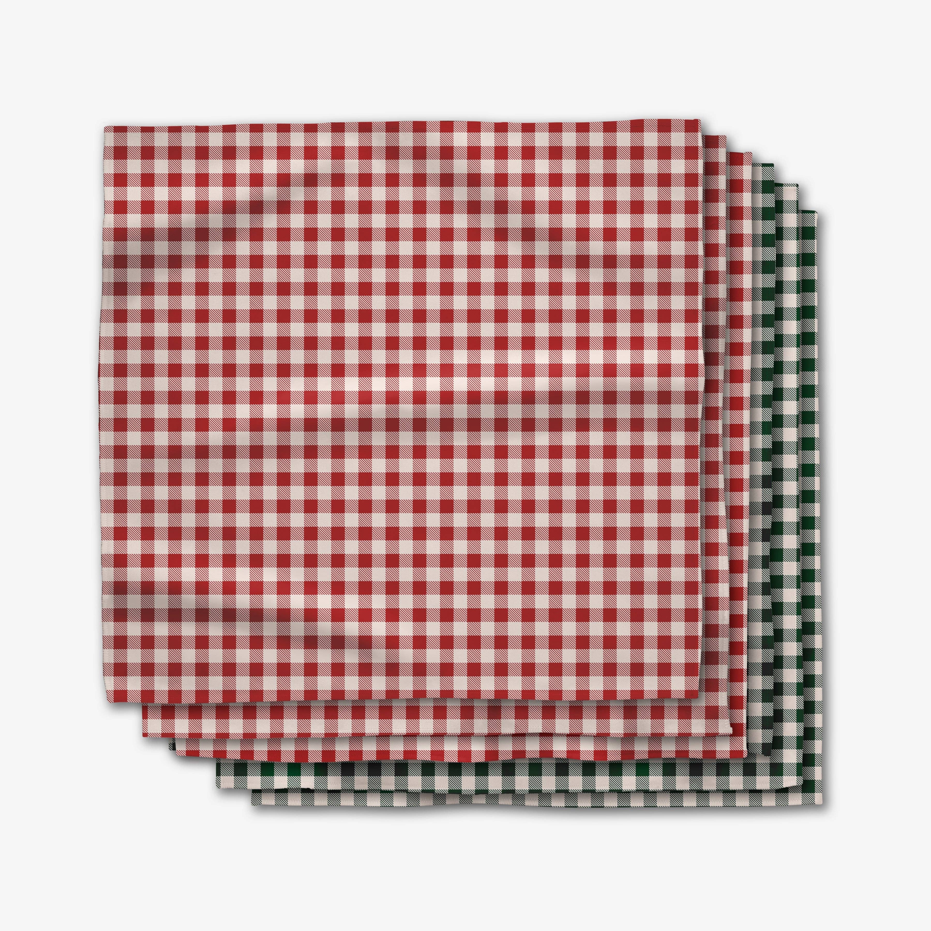 Christmas Gingham Dinner Napkin Set