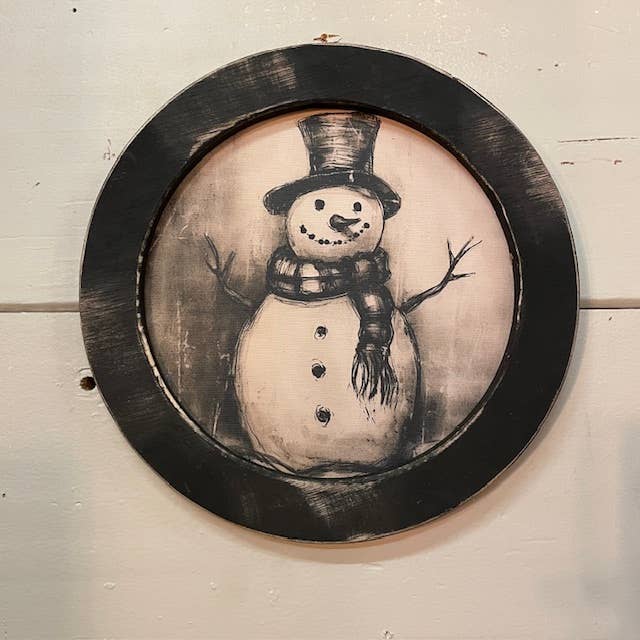 Round Black and White Snowman