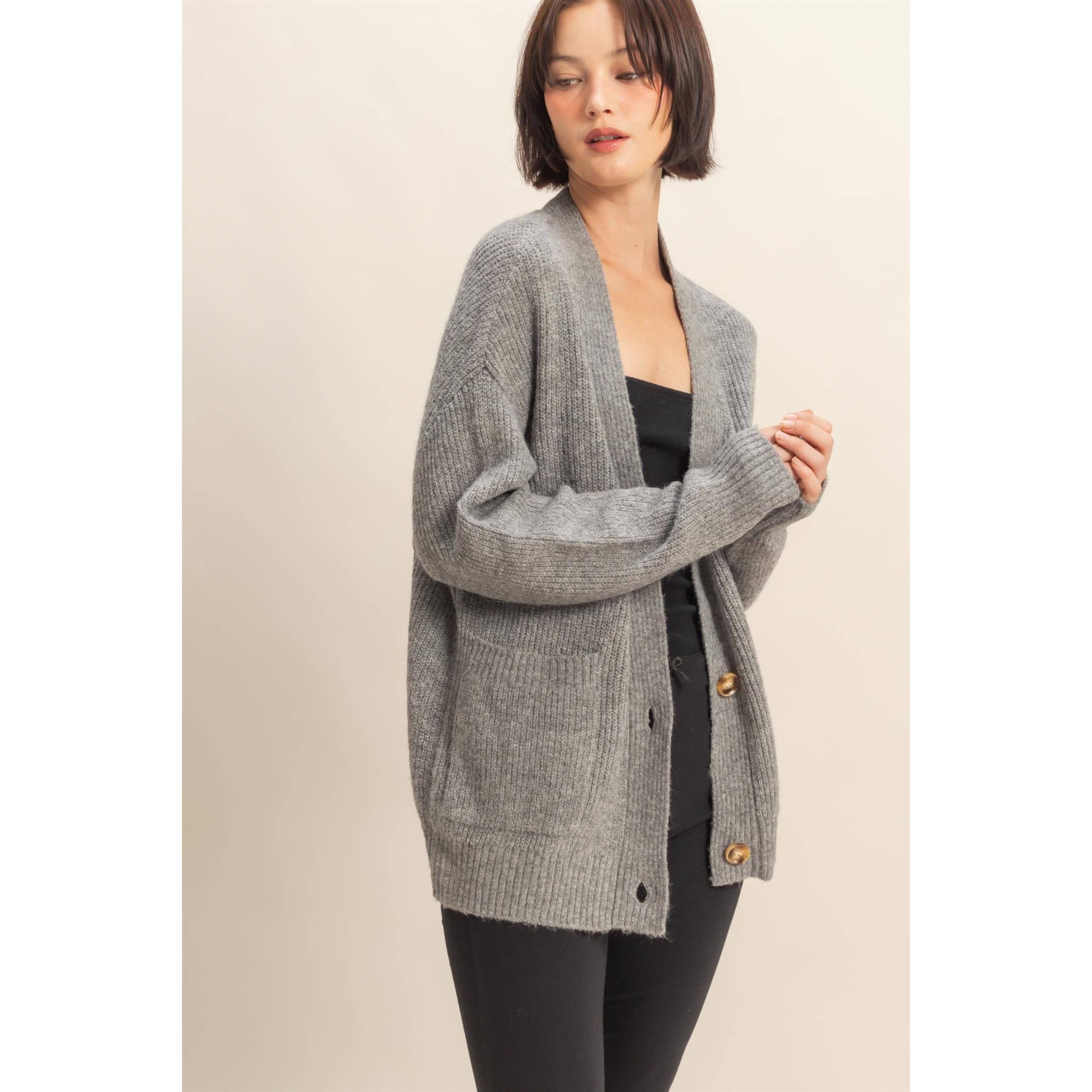 Gray Kristen Sweater Cardigan