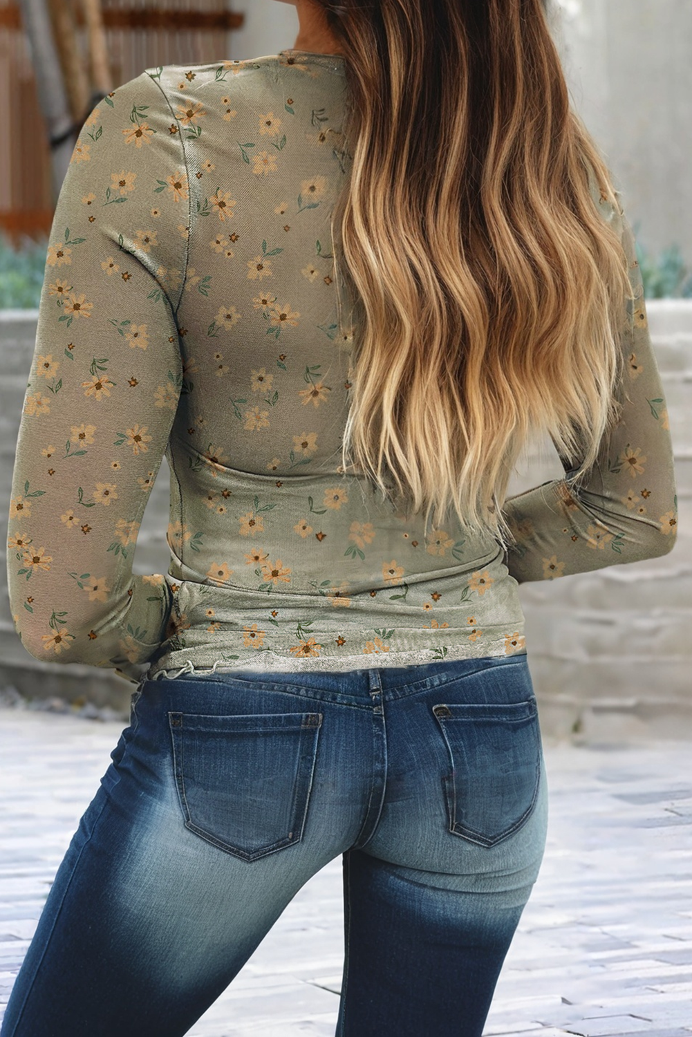 Vintage Mesh Long Sleeve Top