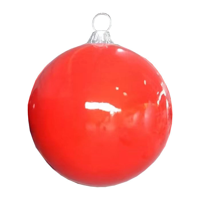 24" Fiberglass Ornament - Red with Silver Cap