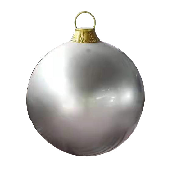 24" Fiberglass Ornament - Silver with Gold Cap