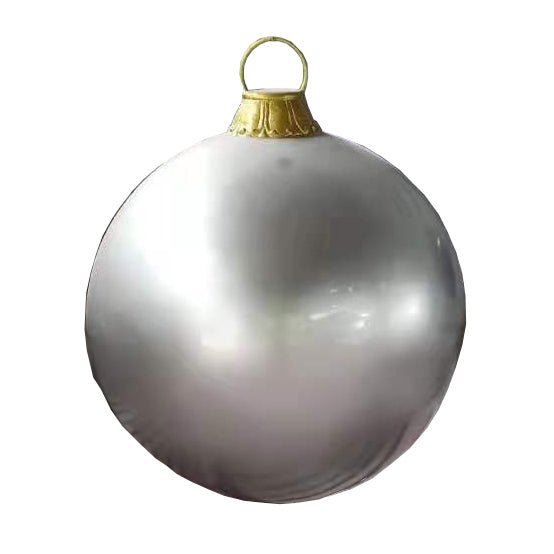 52" Fiberglass Ornament - Silver with Gold  Cap