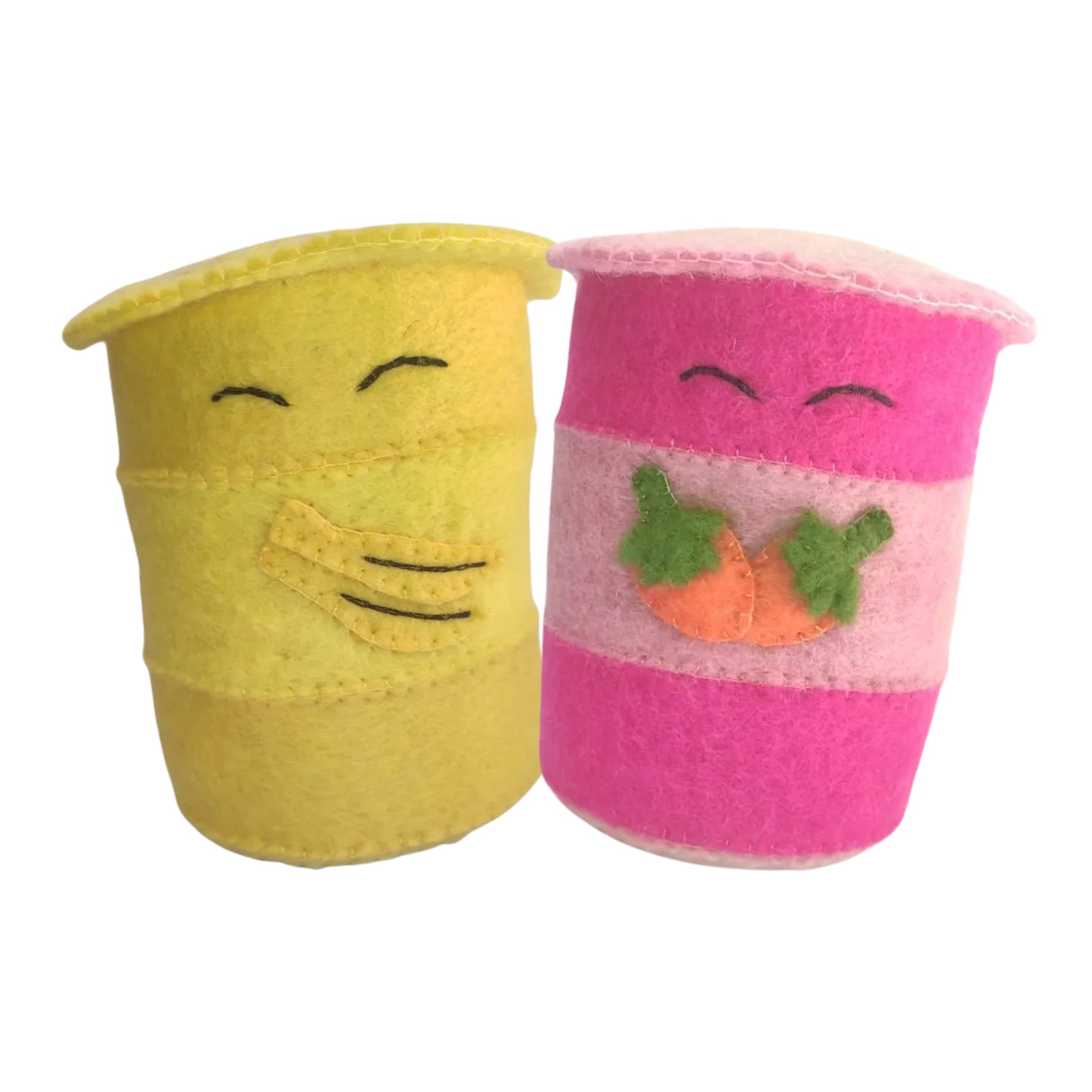 Felt Strawberry & Banana Yogurt Toys