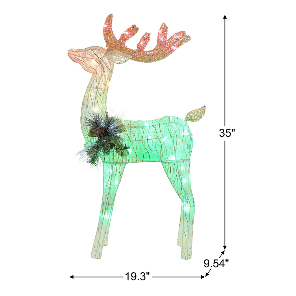 3 ft. Outdoor Animated Fiber-Optic Reindeer
