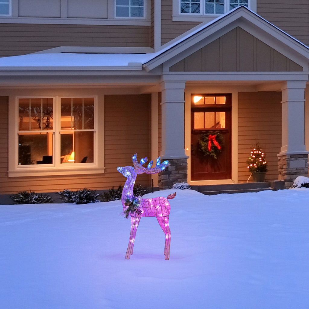 3 ft. Outdoor Animated Fiber-Optic Reindeer