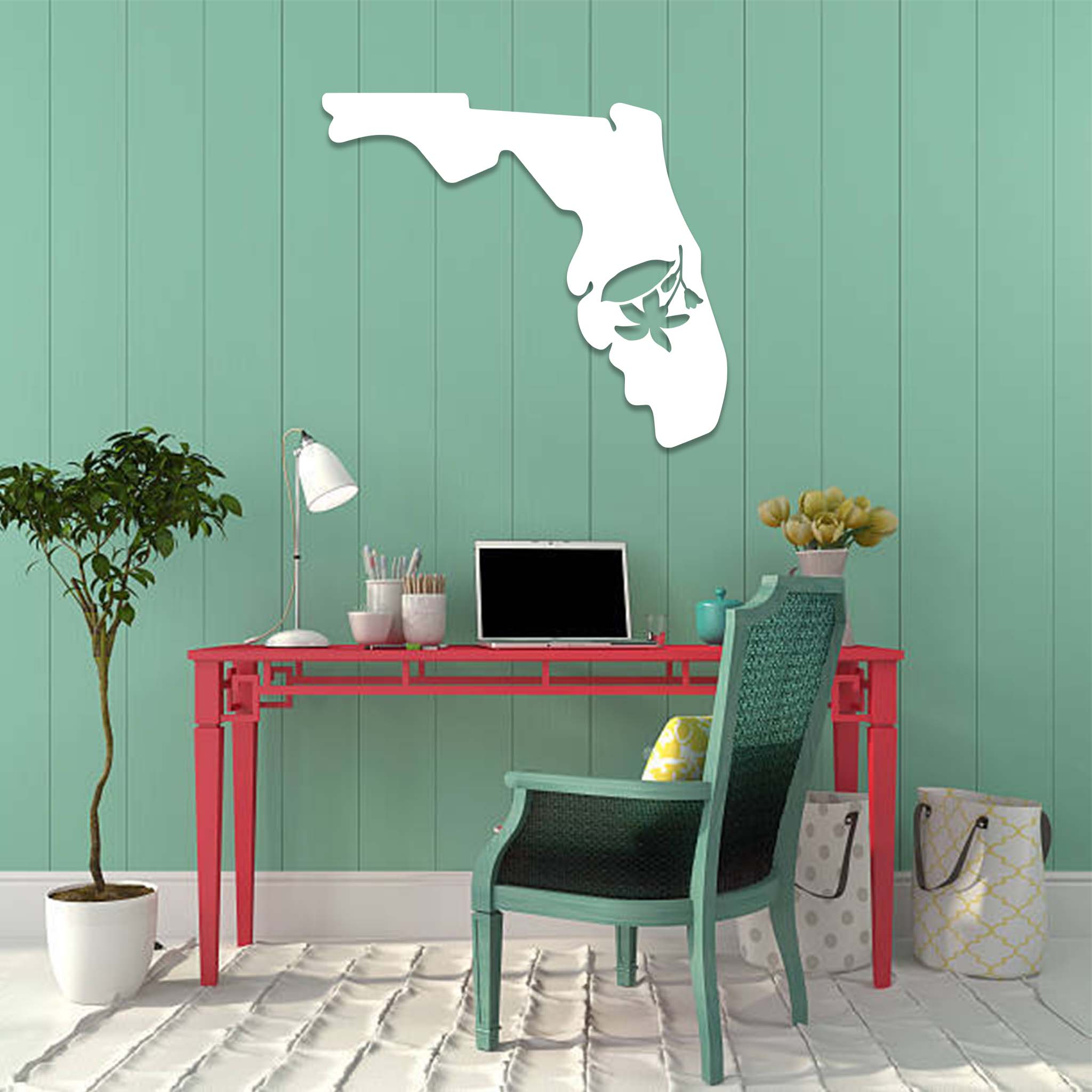 Orange Blossom Florida State - Metal Wall Art