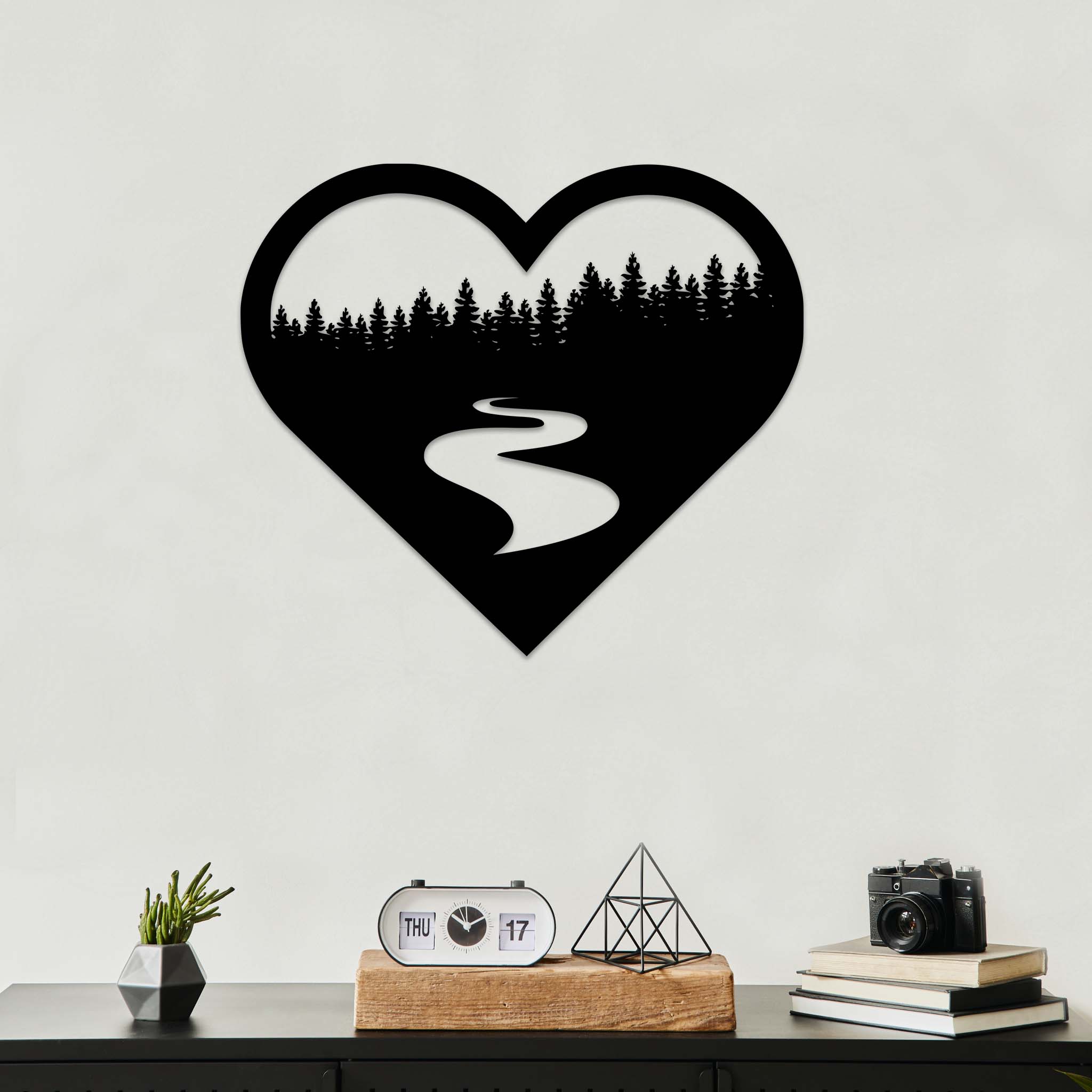 Forest River Heart - Metal Wall Art