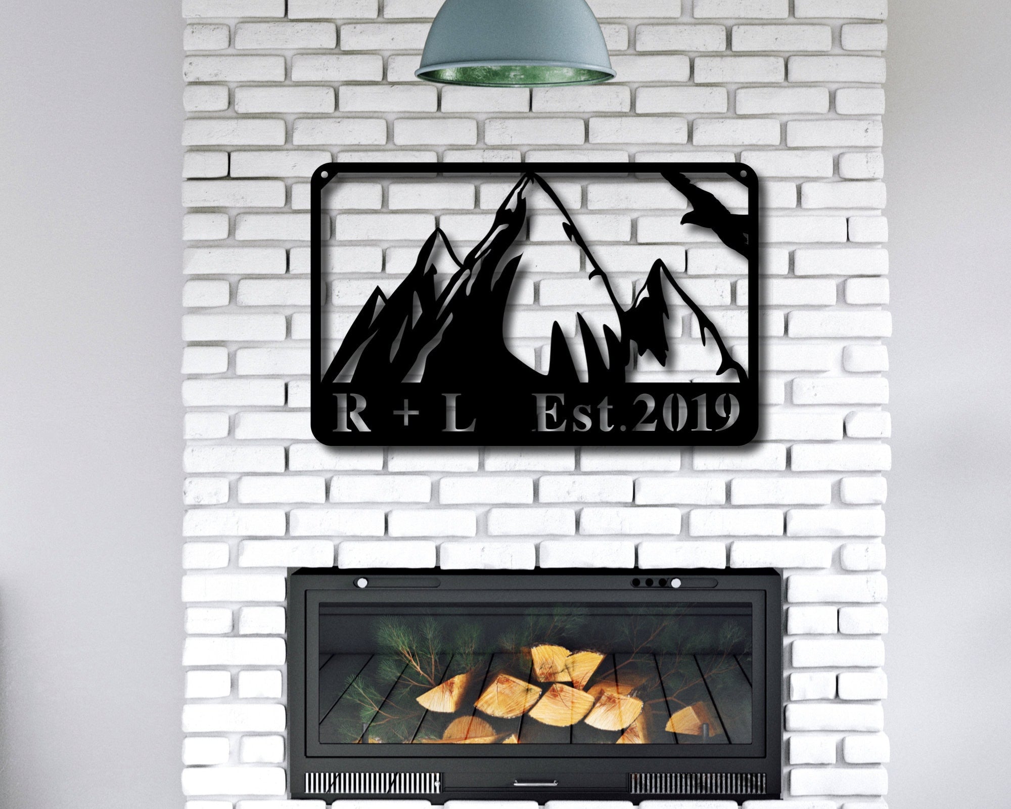 Personalized Metal Family Name Signs Outdoor, Mountain Wall Art, Last Name Metal Sign, Mountain Range, Outdoors Metal Wall Decor, Porch Sign