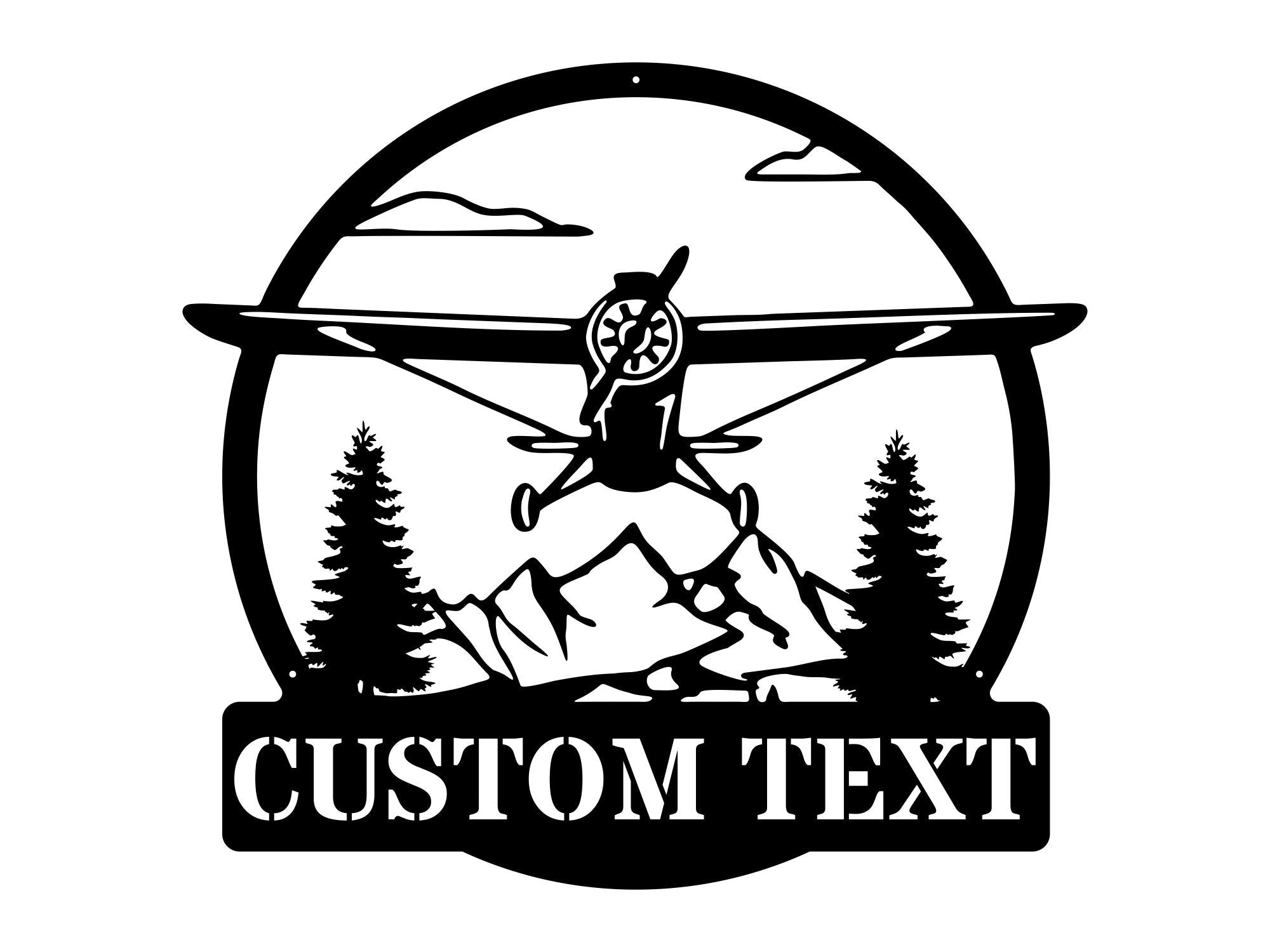 Airplane Sign | Custom Metal Sign | Personalized Sign Airplane Wall Art | Custom Name Sign | Metal Name Sign | Laser Cut Metal Sign