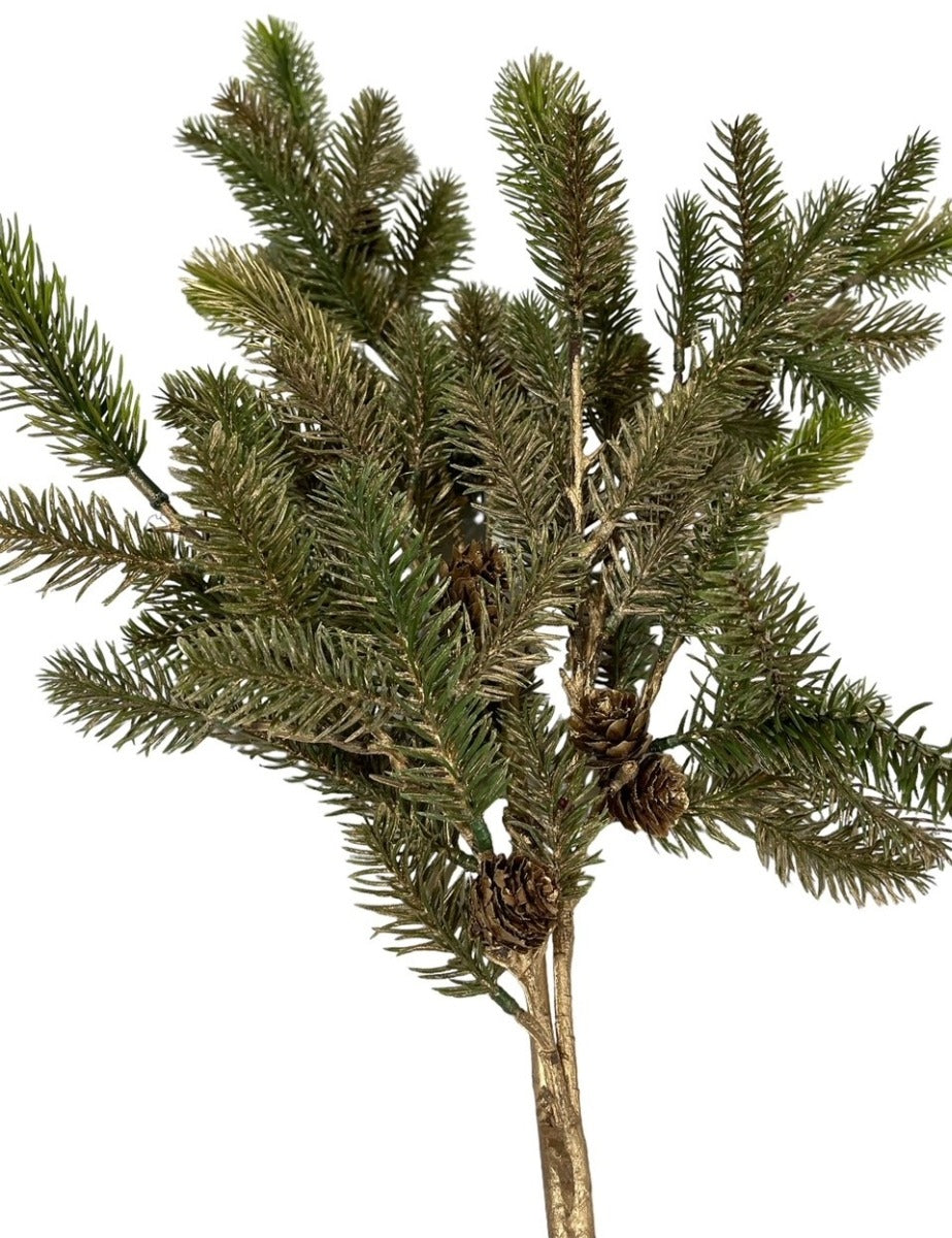 3 Gold Accented Greens with Cones