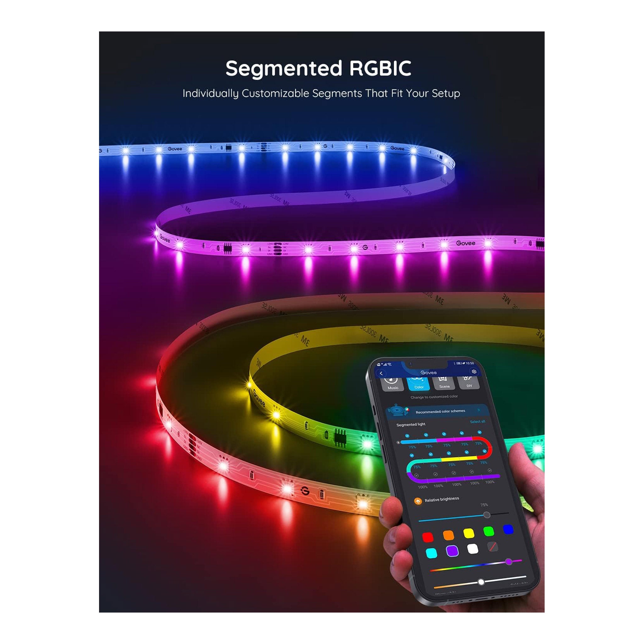 Govee H617A1D1 16.4ft Indoor RGBIC Smart LED Strip Lights