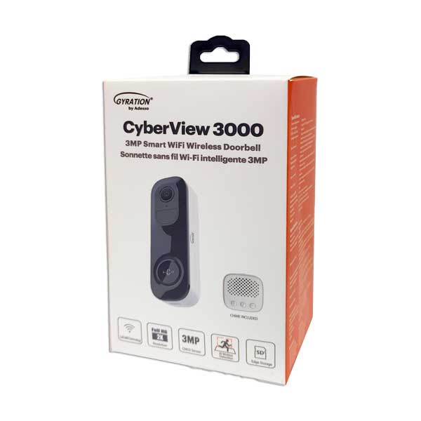 Gyration CyberView 3000 3MP Smart WiFi Wireless Doorbell Camera