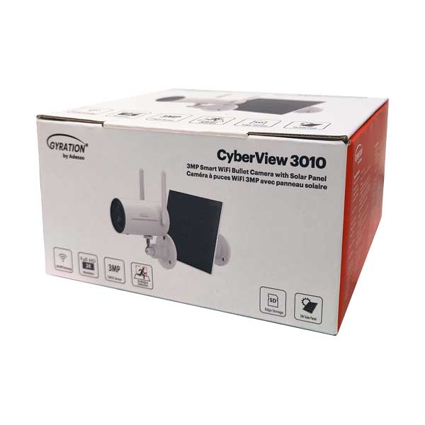 Gyration CyberView 3010 3MP Smart WiFi Bullet Camera with Solar Panel