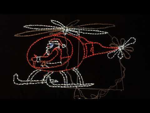 LED Santa in Animated Helicopter
