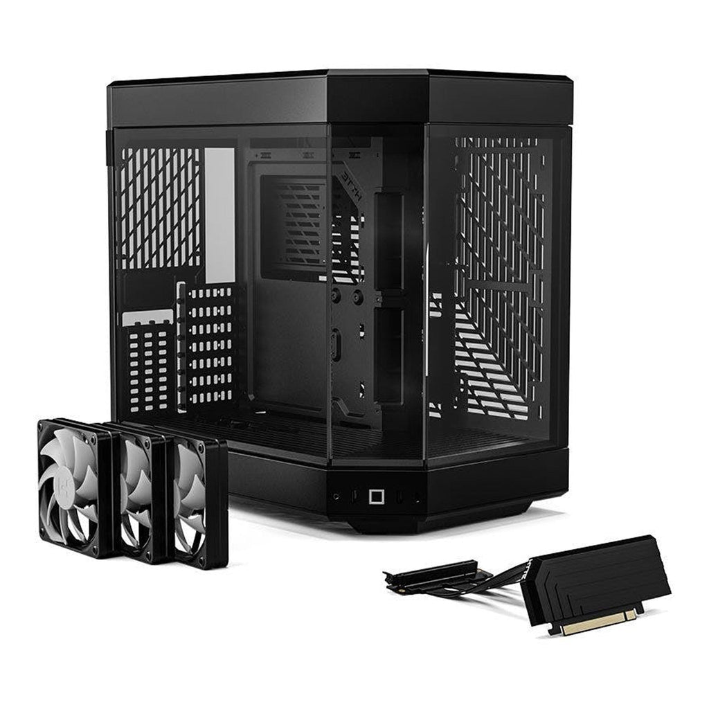HYTE CS-HYTE-Y60-B Modern Aesthetic Dual Chamber Mid-Tower ATX Computer Gaming Case with PCIE 4.0 Riser Cable Included - Black