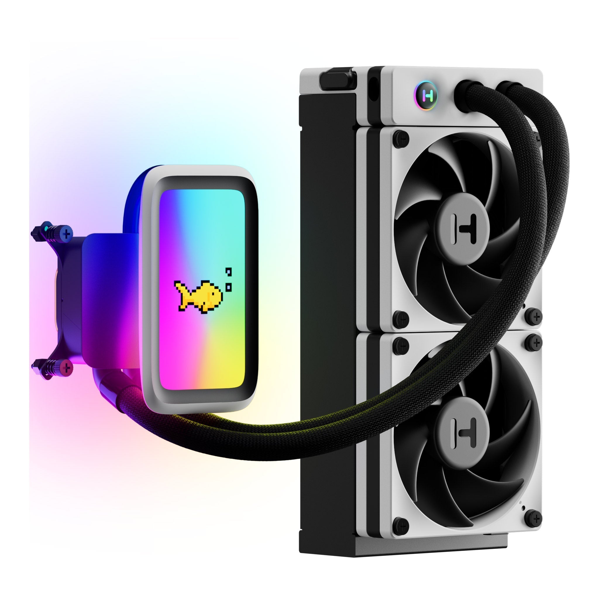 HYTE THICC Q60 240mm AIO Digital Processor Liquid Cooler with 5" Ultraslim IPS Display