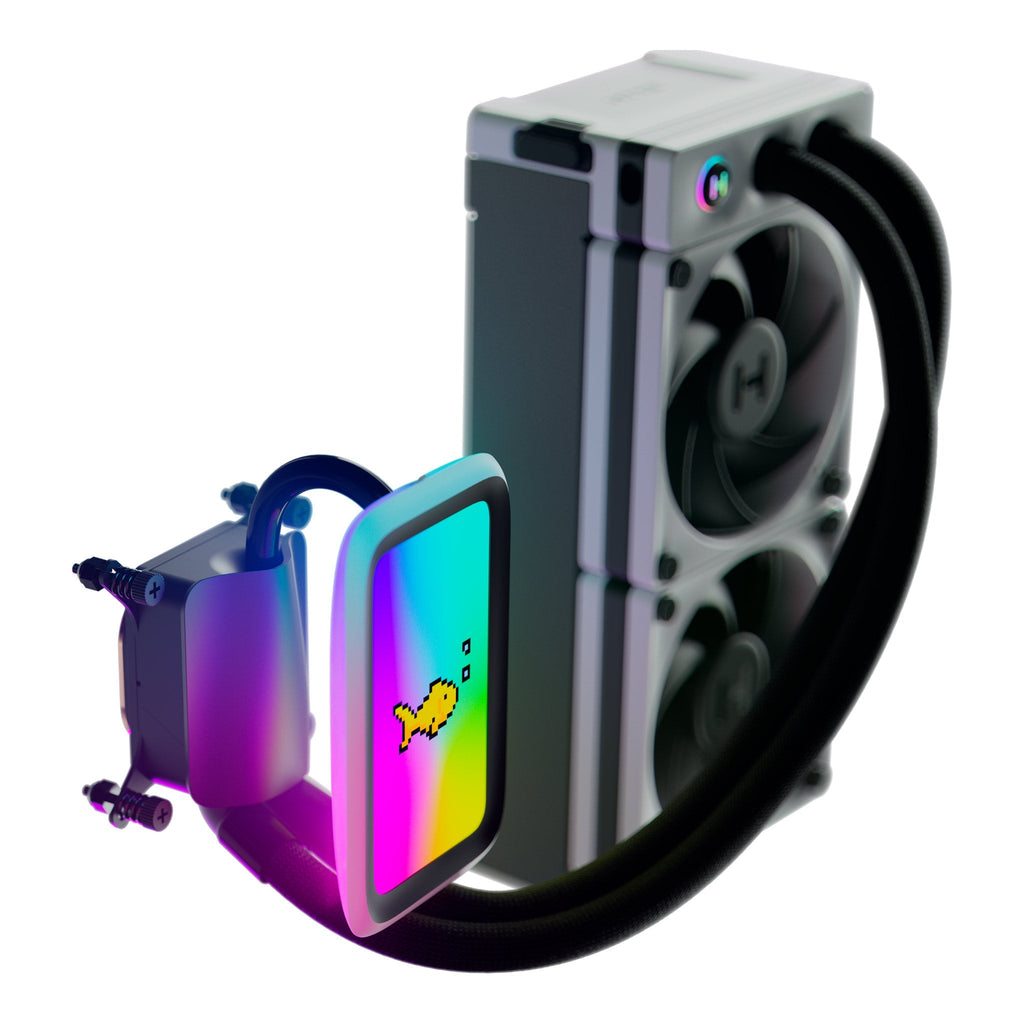 HYTE THICC Q60 240mm AIO Digital Processor Liquid Cooler with 5" Ultraslim IPS Display