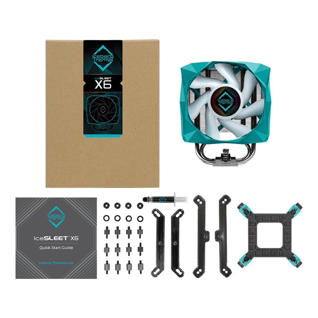 Iceberg Thermal ICESLEETX6-00A 6-Heat Pipe 120mm PWM ARGB Intel/AMD High Performance CPU Cooler