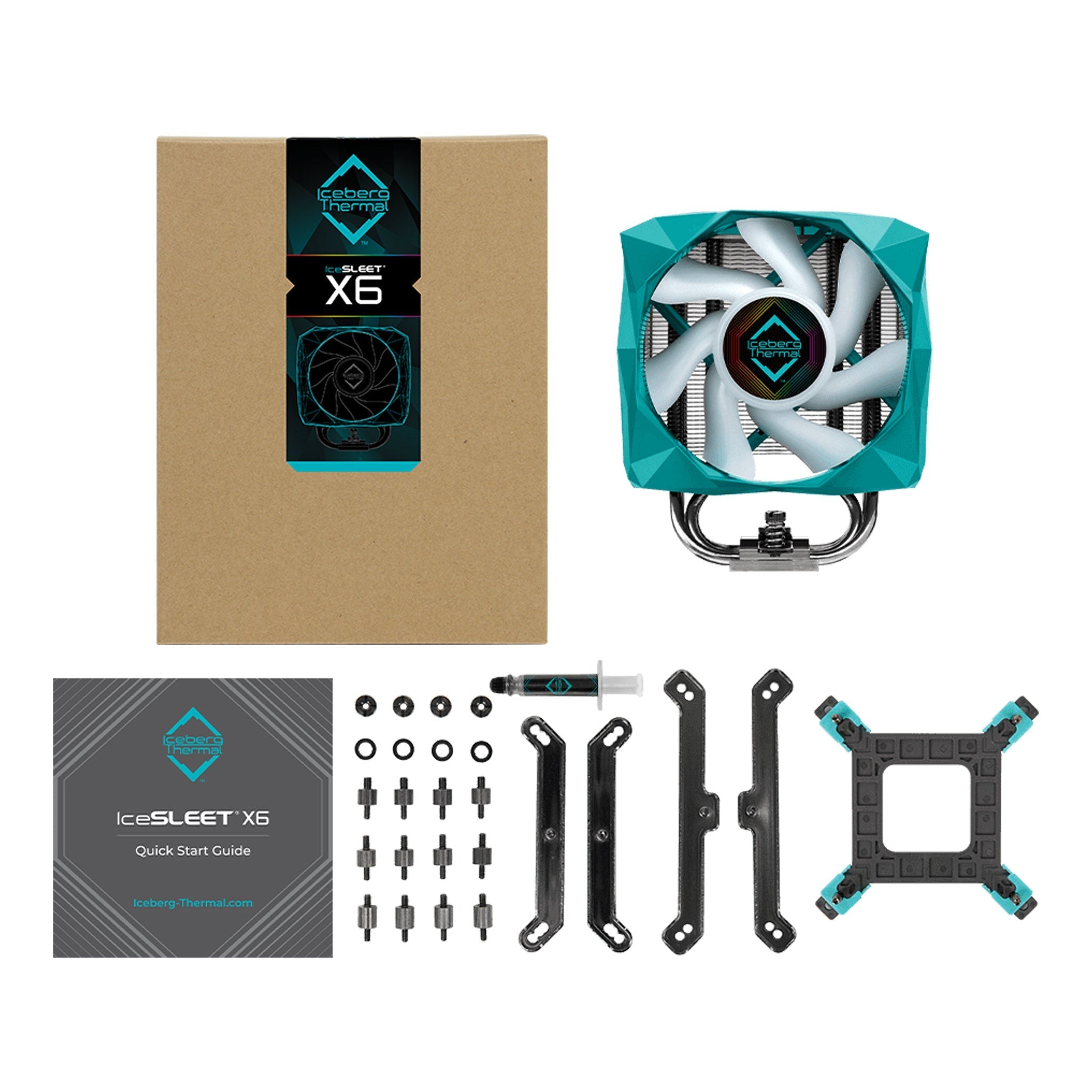 Iceberg Thermal ICESLEETX6-00A 6-Heat Pipe 120mm PWM ARGB Intel/AMD High Performance CPU Cooler