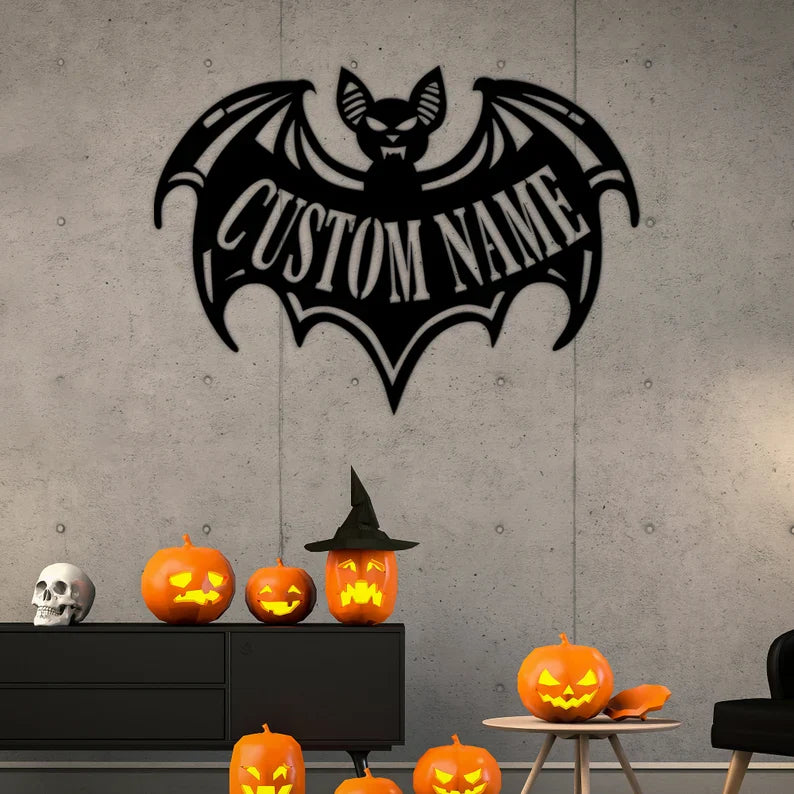 Custom Halloween Bat - Metal Wall Art