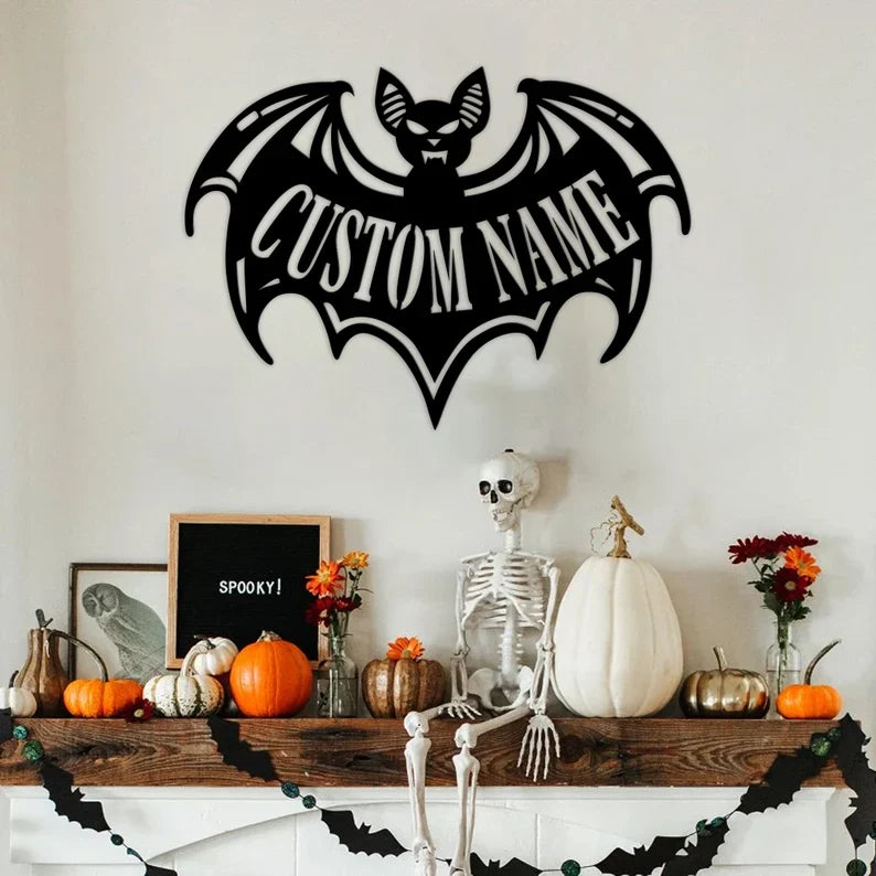 Custom Halloween Bat - Metal Wall Art