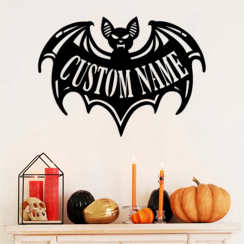 Custom Halloween Bat - Metal Wall Art