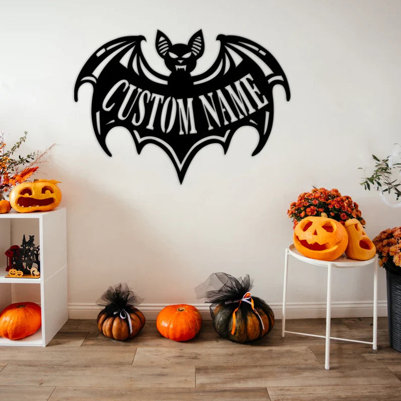 Custom Halloween Bat - Metal Wall Art