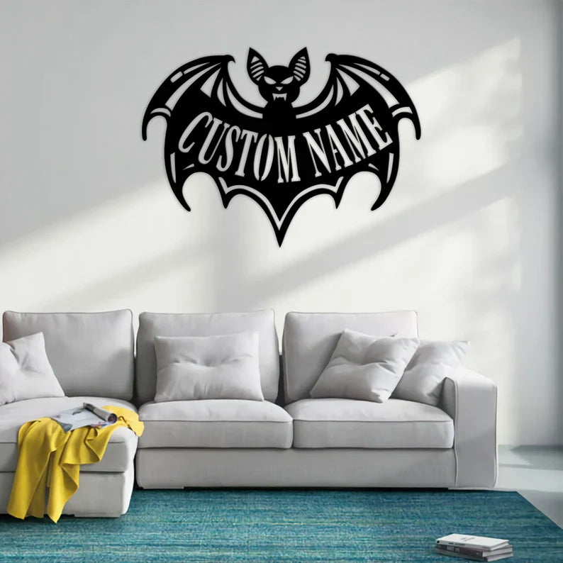Custom Halloween Bat - Metal Wall Art