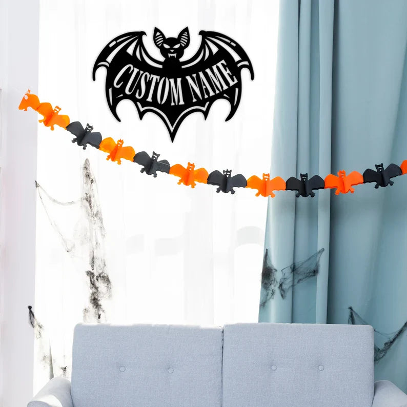 Custom Halloween Bat - Metal Wall Art