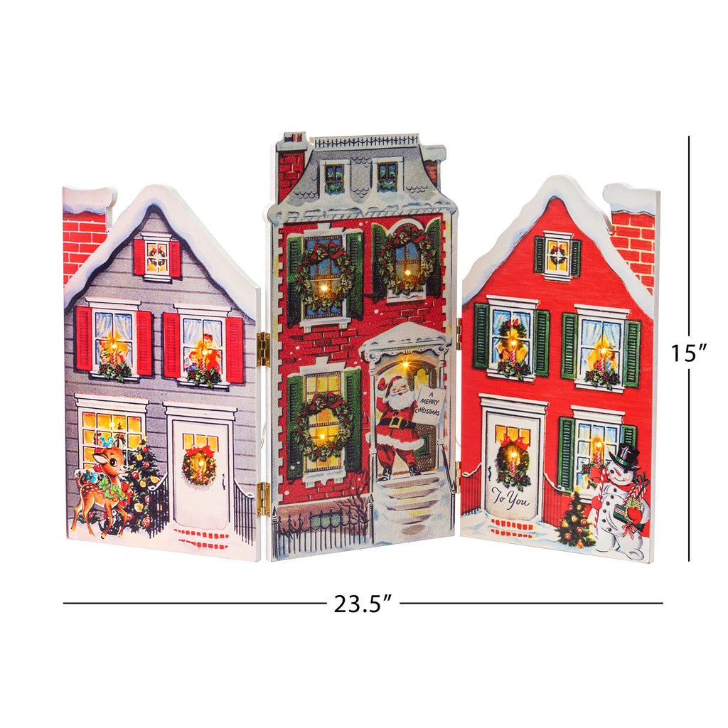 15 in. Illuminated Folding Scene - Village