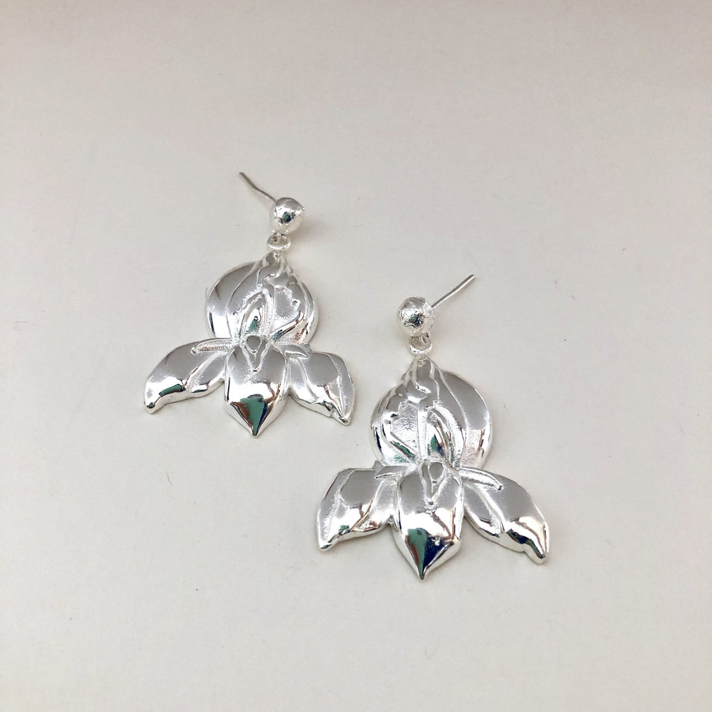 Silver Floral Earrings