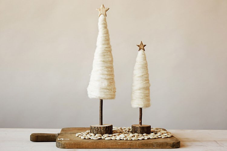 Cream Wood Christmas Tree